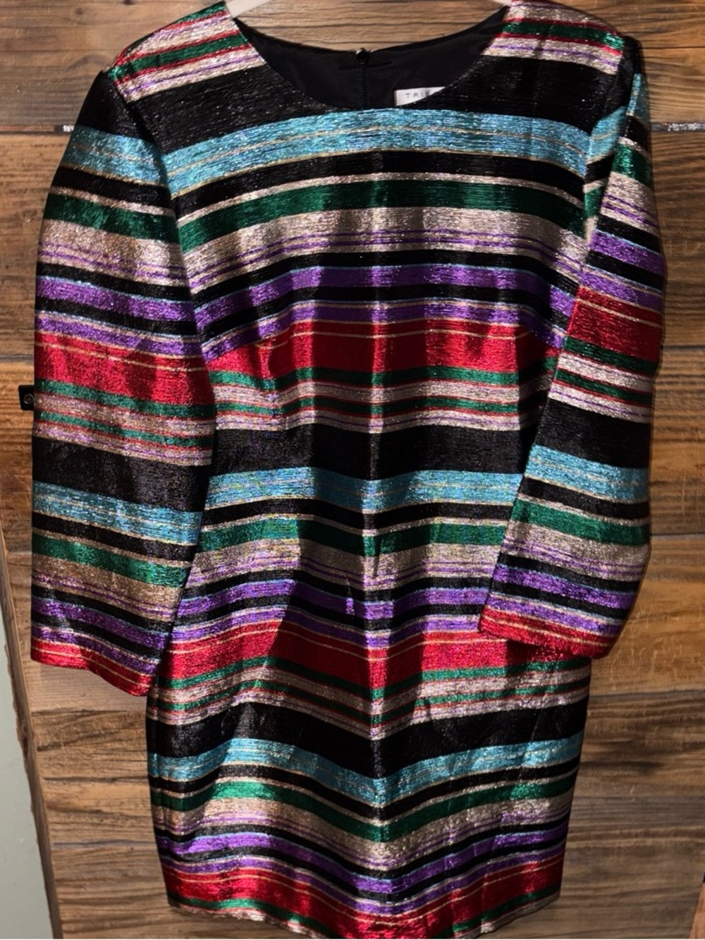 Trina Turk Multicolor Metallic Striped Party Dress